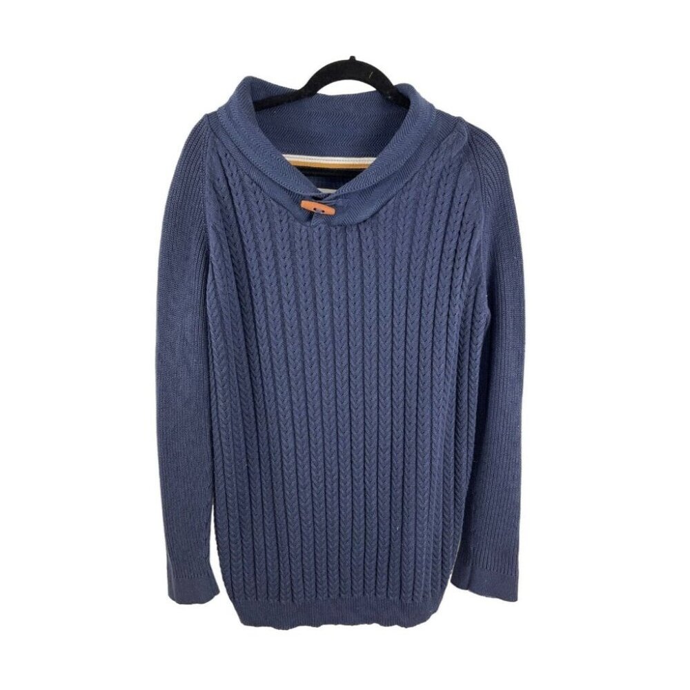 Levelwear Salute Sweater Mens Size M Cotton Cable Knit Preppy